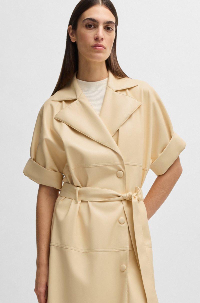 Hugo Boss Vestido relaxed fit estilo gabardina de piel sintética Últimos 3 días