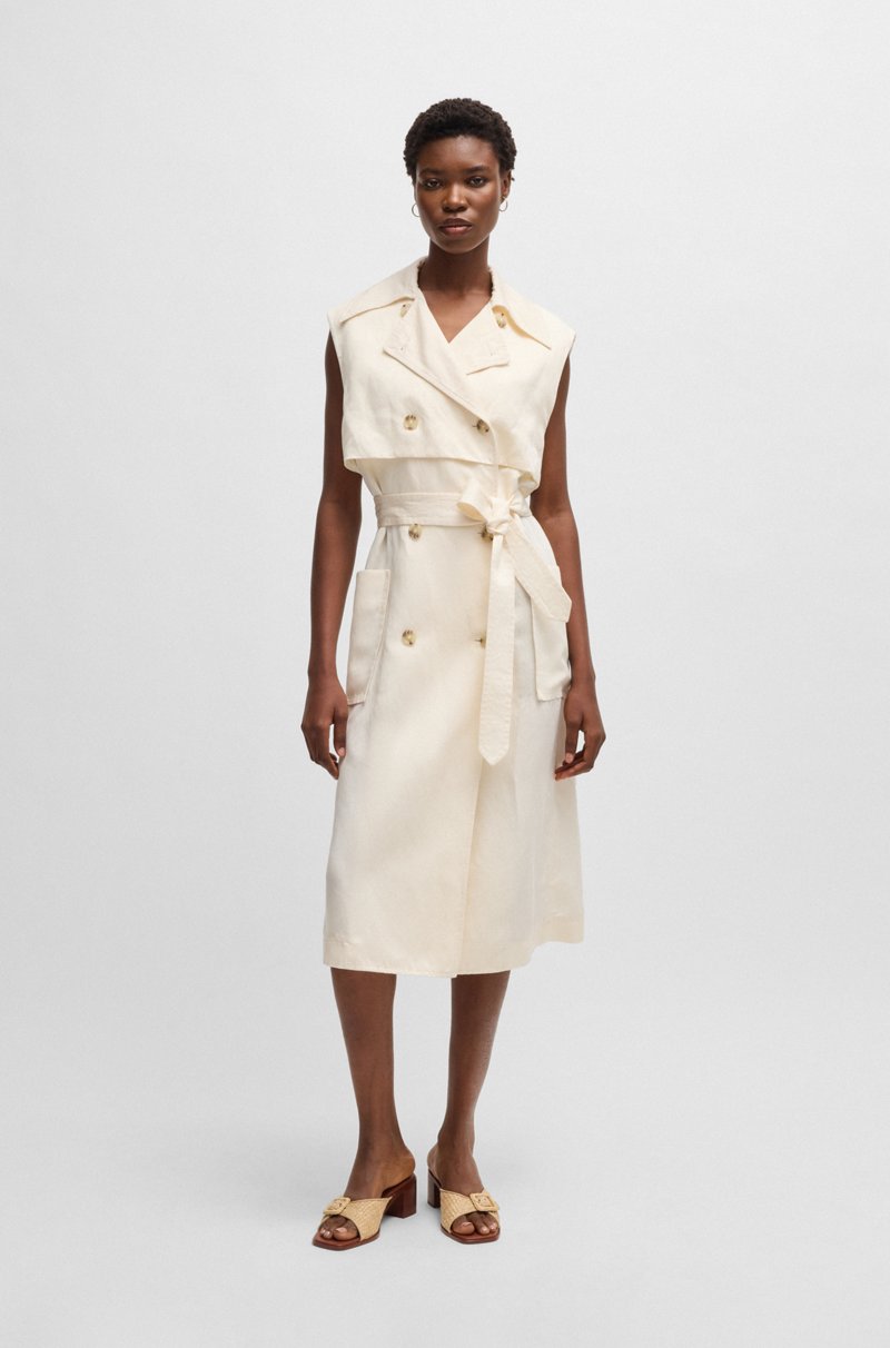 Hugo Boss Vestido estilo gabardina sin mangas con cierre cruzado COMPRAR AHORA