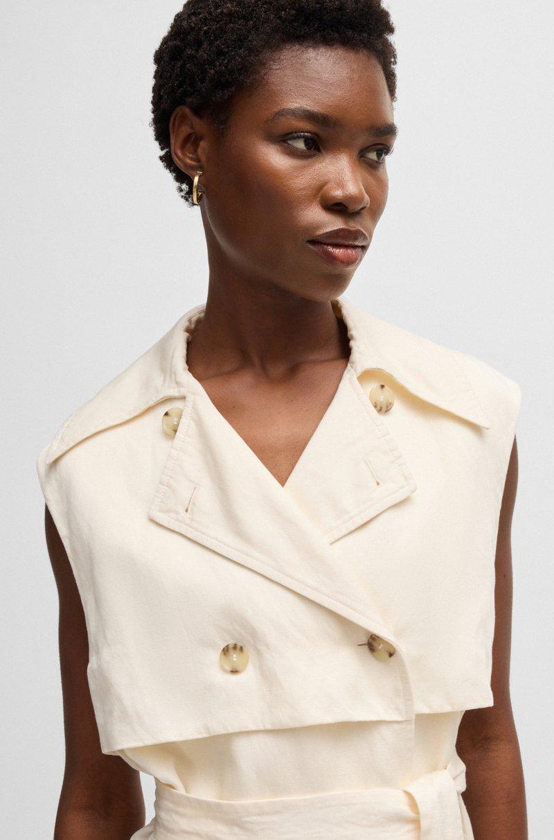 Hugo Boss Vestido estilo gabardina sin mangas con cierre cruzado COMPRAR AHORA