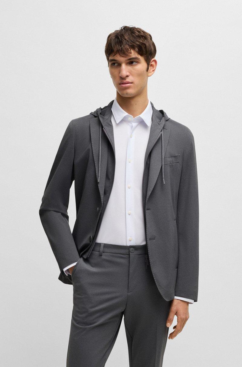 Hugo Boss Blazer slim fit con interior con capucha integrada Último día
