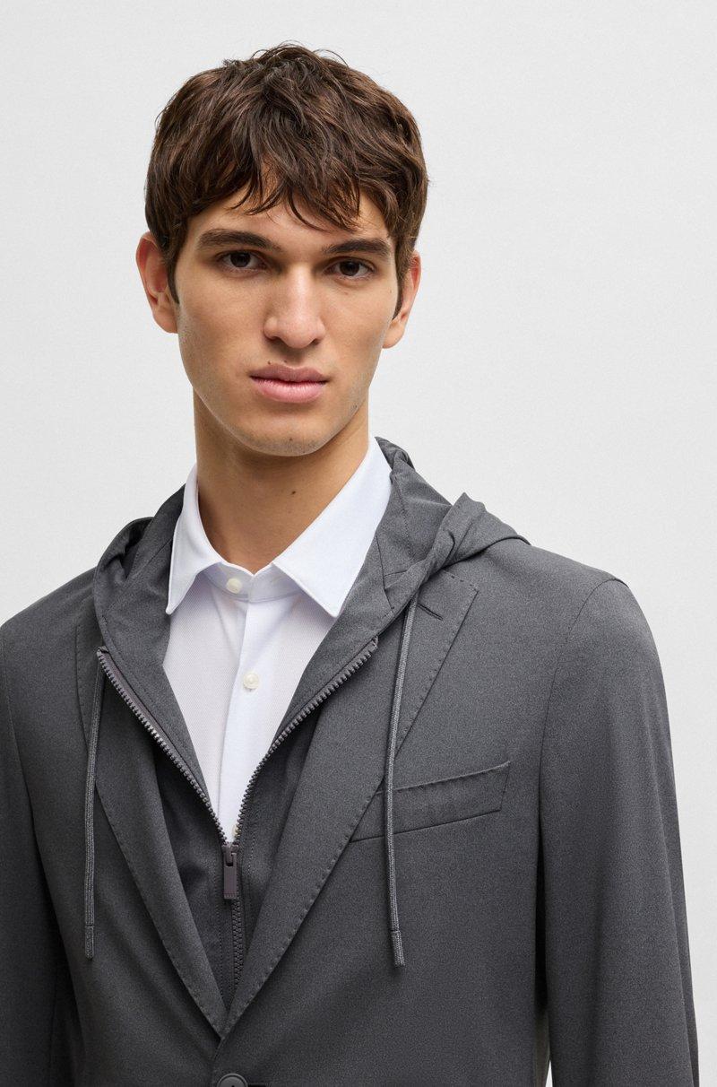Hugo Boss Blazer slim fit con interior con capucha integrada Último día