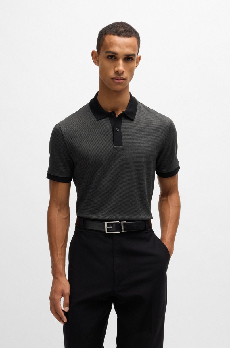 Hugo Boss Polo de algodón mercerizado con microestampado