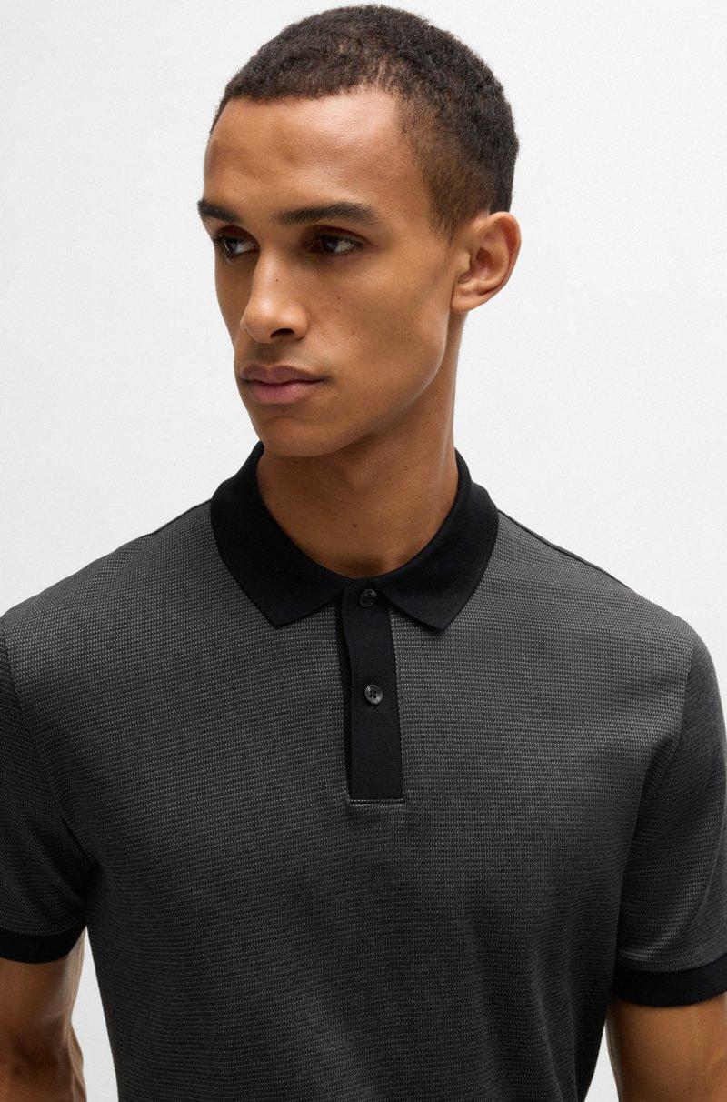 Hugo Boss Polo de algodón mercerizado con microestampado Promoción por tiempo limitado