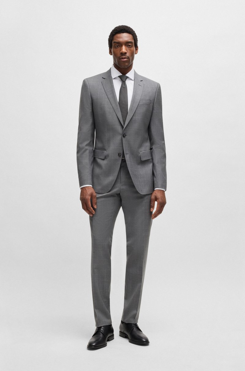 Hugo Boss Traje slim fit de lana virgen a cuadros