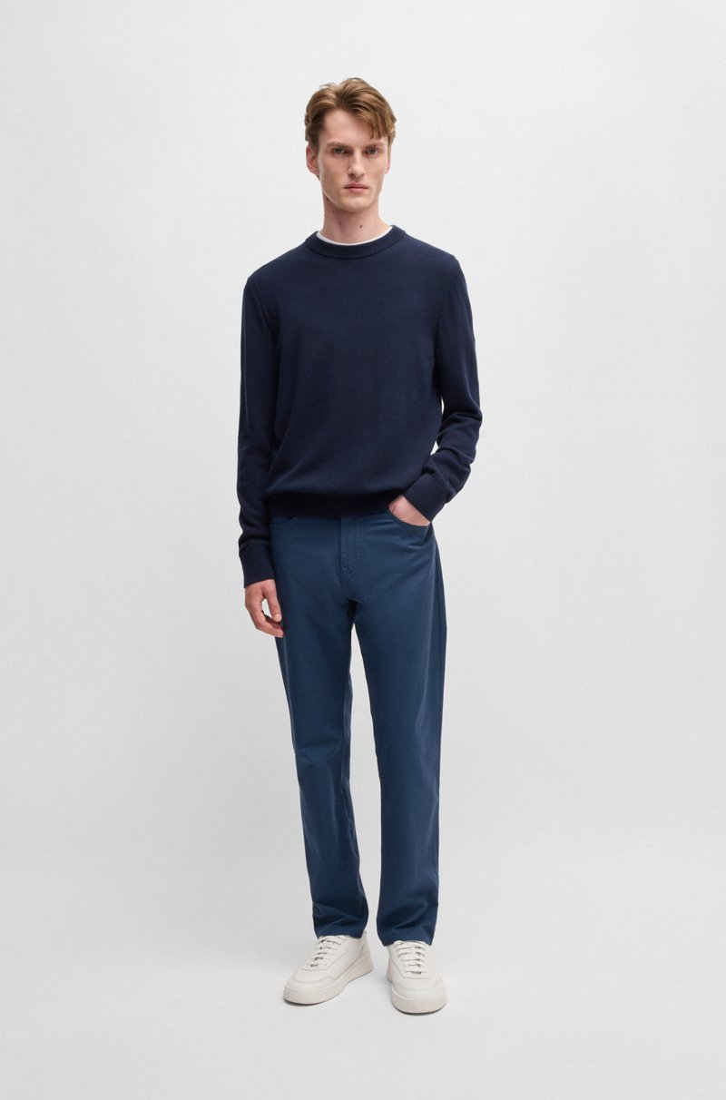 Hugo Boss Pantalones regular fit de tiro medio en dobby elástico Oferta especial de fábrica