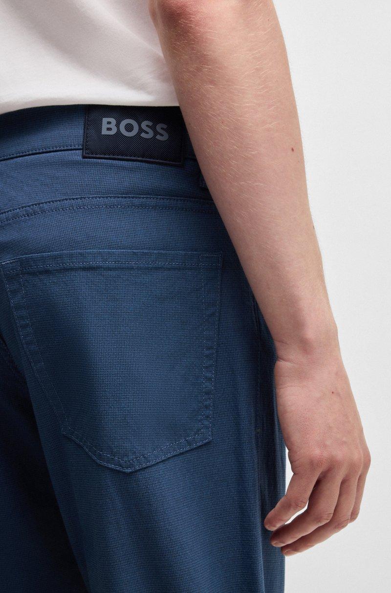Hugo Boss Pantalones regular fit de tiro medio en dobby elástico Oferta especial de fábrica