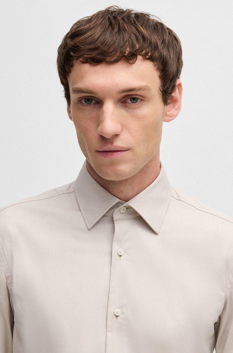 Hugo Boss Camisa slim fit en sarga de algodón elástico de planchado fácil Promoción trimestral