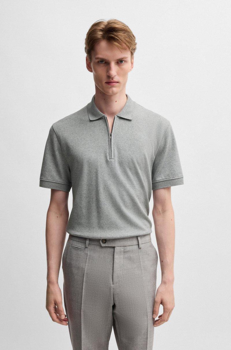 Hugo Boss Polo de algodón y cashmere con cremallera en el cuello Liquidación