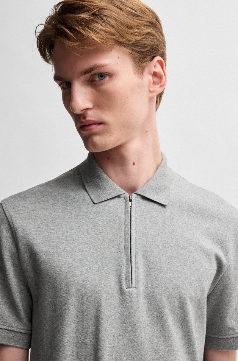 Hugo Boss Polo de algodón y cashmere con cremallera en el cuello Liquidación