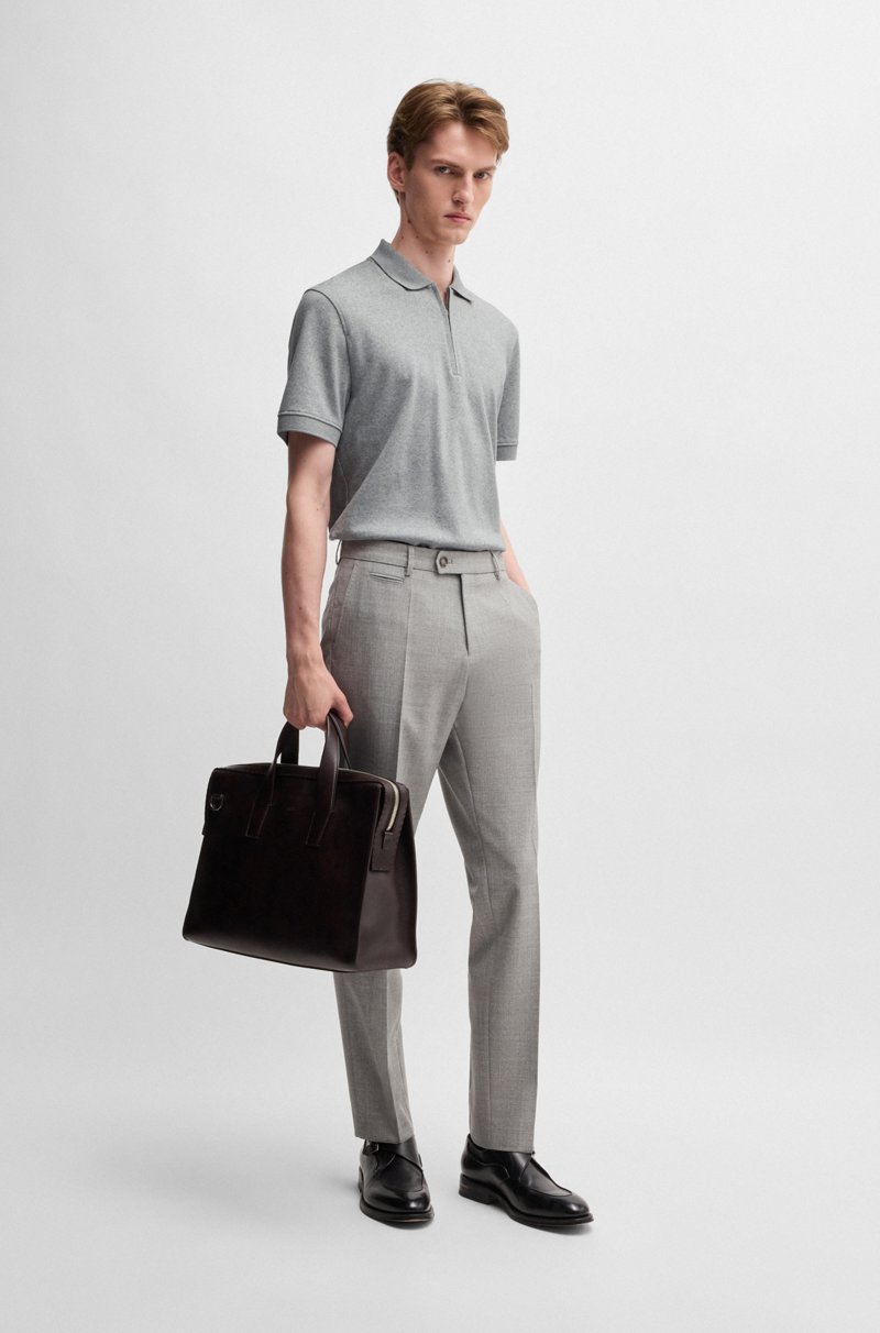Hugo Boss Polo de algodón y cashmere con cremallera en el cuello Liquidación