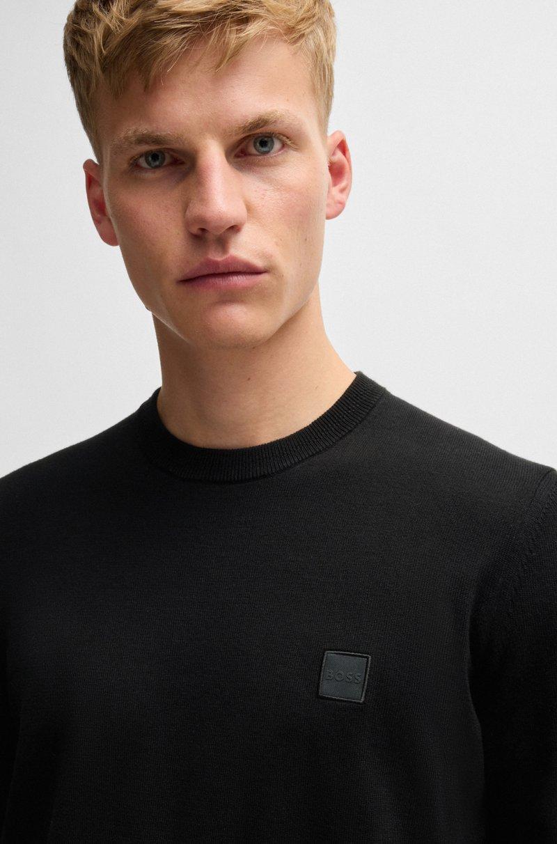 Hugo Boss Jersey regular fit de algodón y cashmere con parche de logo Ahorra y exporta