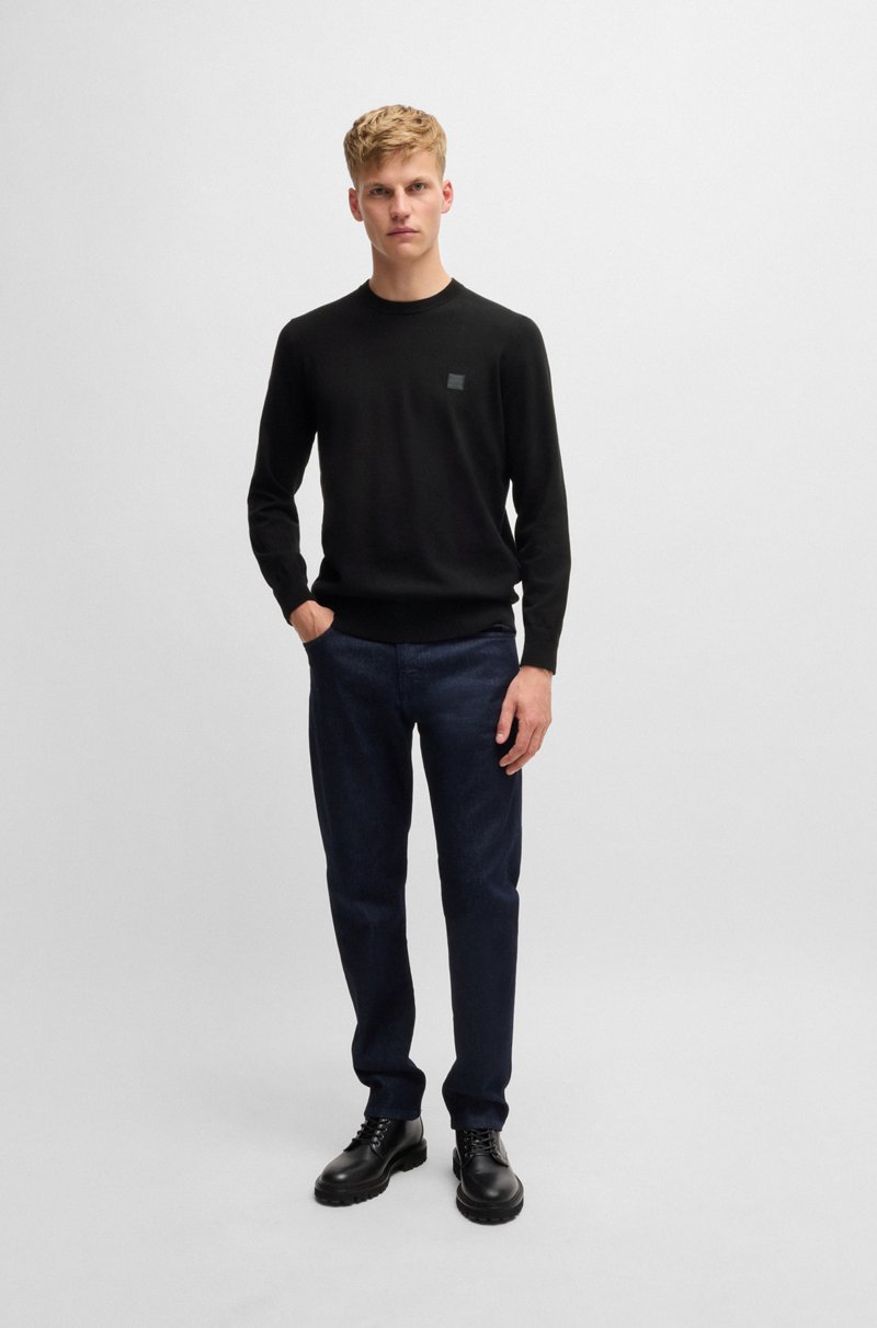 Hugo Boss Jersey regular fit de algodón y cashmere con parche de logo Ahorra y exporta