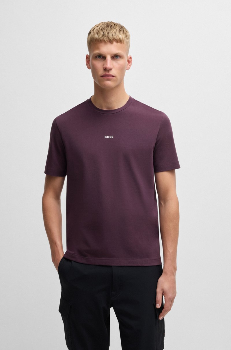 Hugo Boss Camiseta relaxed fit de algodón elástico con logo estampado En oferta
