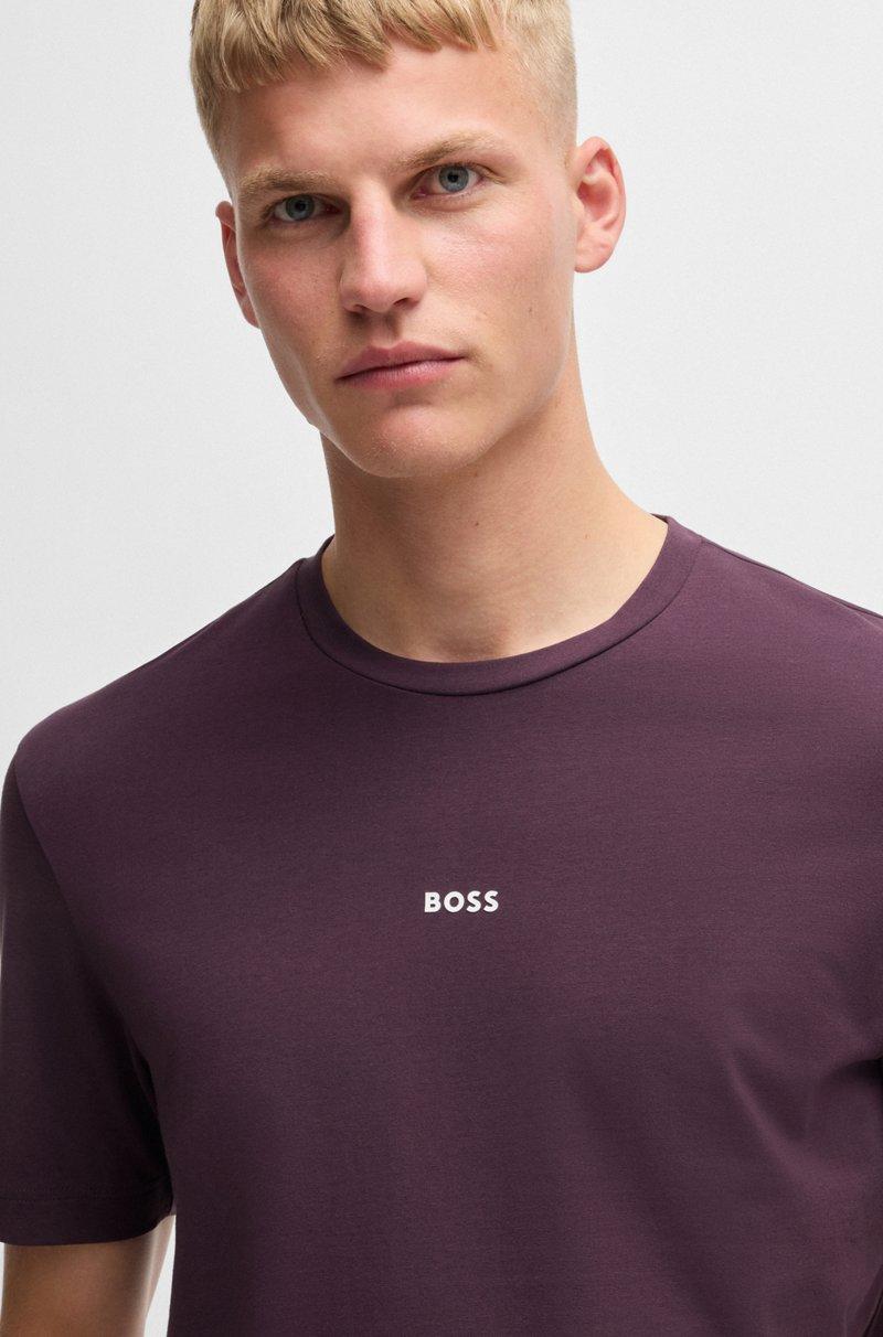Hugo Boss Camiseta relaxed fit de algodón elástico con logo estampado En oferta