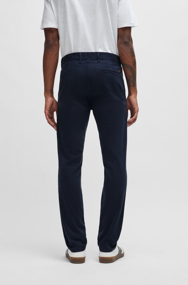 Hugo Boss Chinos slim fit de raso de algodón elástico Libre de impuestos