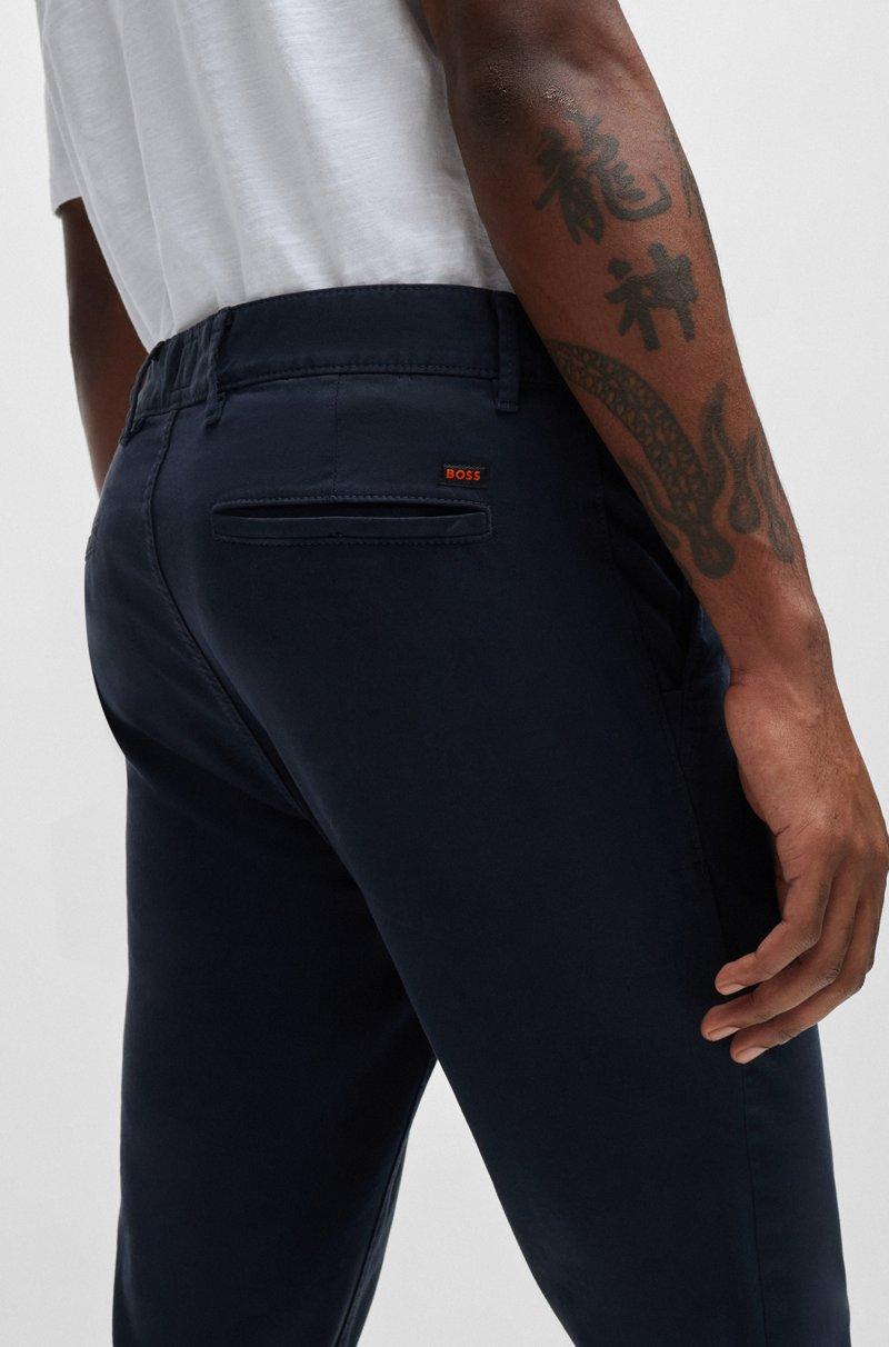 Hugo Boss Chinos slim fit de raso de algodón elástico Libre de impuestos