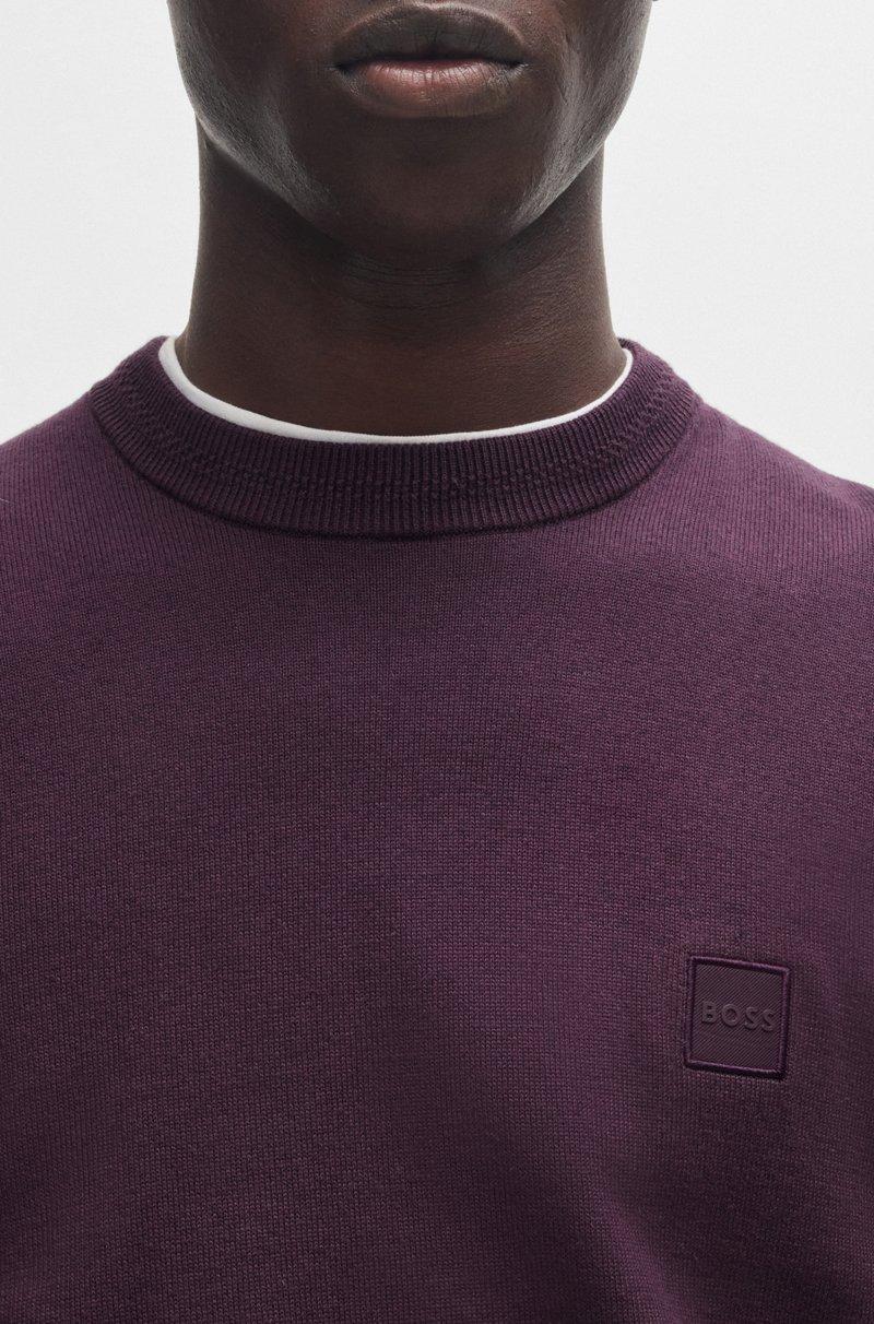 Hugo Boss Jersey regular fit de algodón y cashmere con parche de logo Descuentos del mes