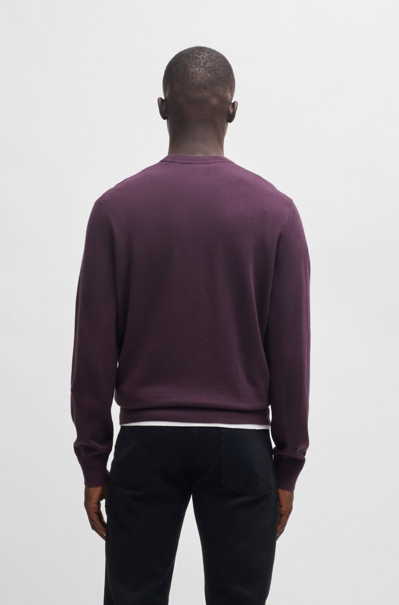 Hugo Boss Jersey regular fit de algodón y cashmere con parche de logo Descuentos del mes
