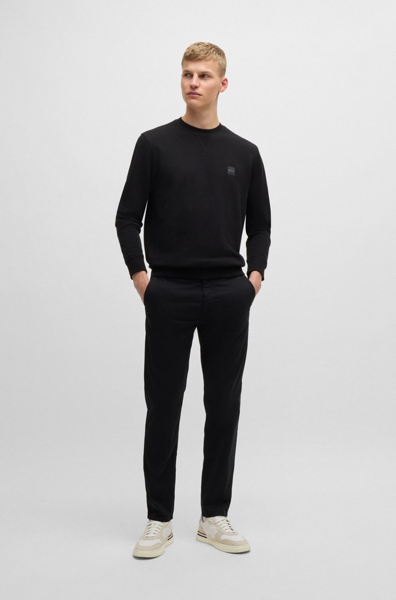 Hugo Boss Chinos tapered fit de raso de algodón elástico Oferta exclusiva