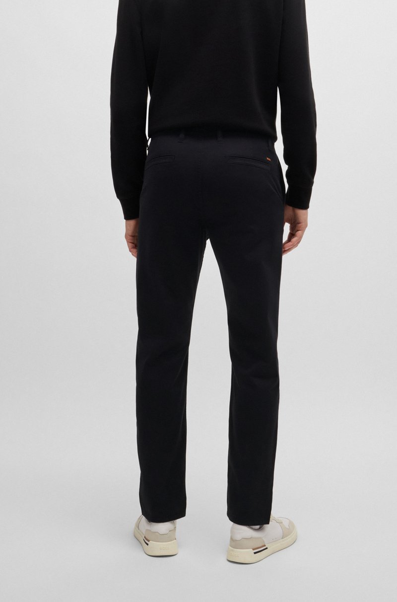 Hugo Boss Chinos tapered fit de raso de algodón elástico Oferta exclusiva