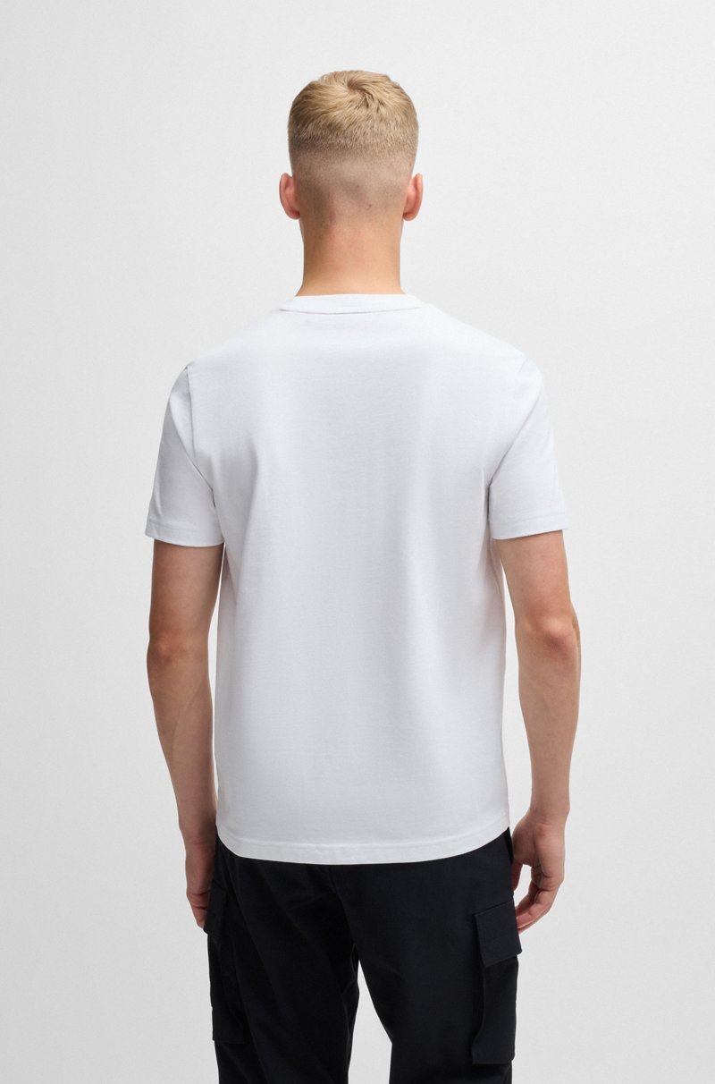 Hugo Boss Camiseta de punto de algodón con gráficos inspirados en los viajes por carretera Última moda