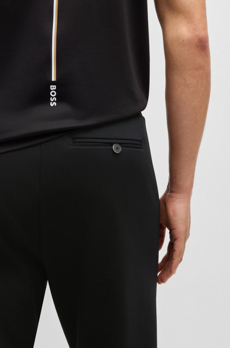 Hugo Boss Pantalones regular fit en tejido de gabardina elástico con detalle de logo Ofertas de temporada