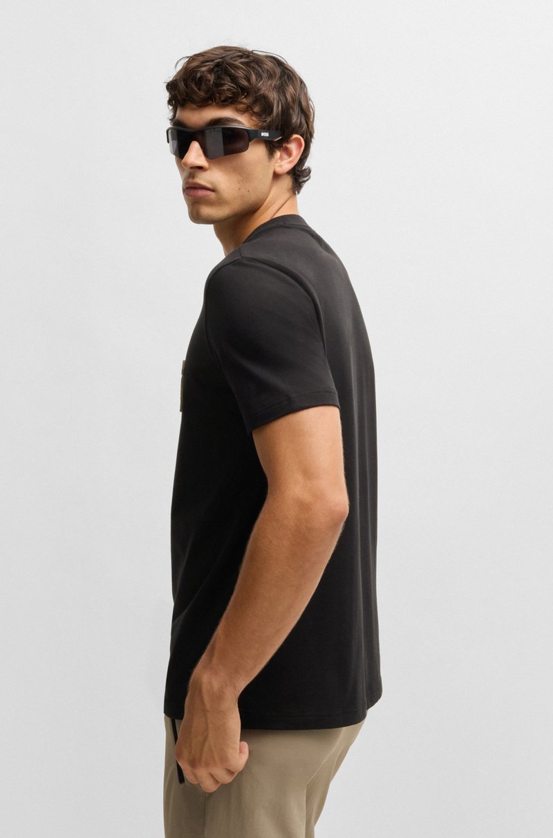 Hugo Boss Camiseta de algodón elástico con logo grande Ofertas especiales
