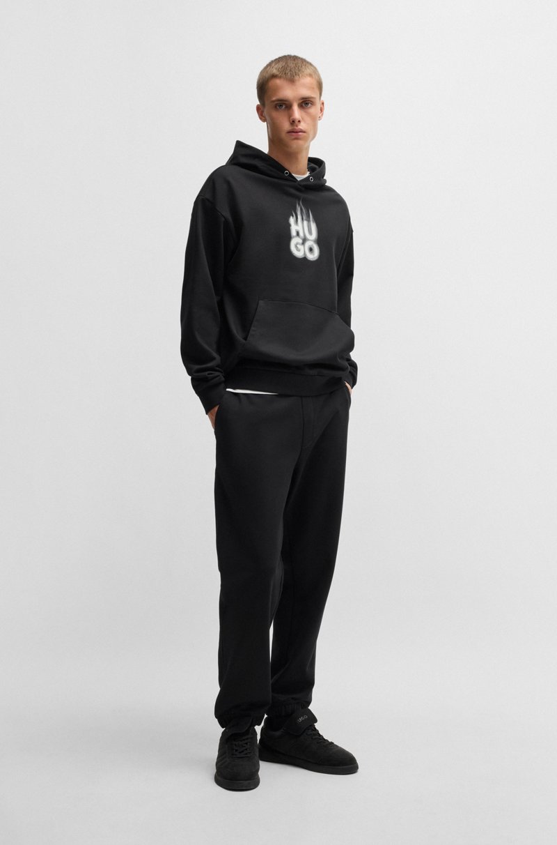 Hugo Boss Pantalones de chándal en felpa de algodón con logo ahumado Precio ultrabajo