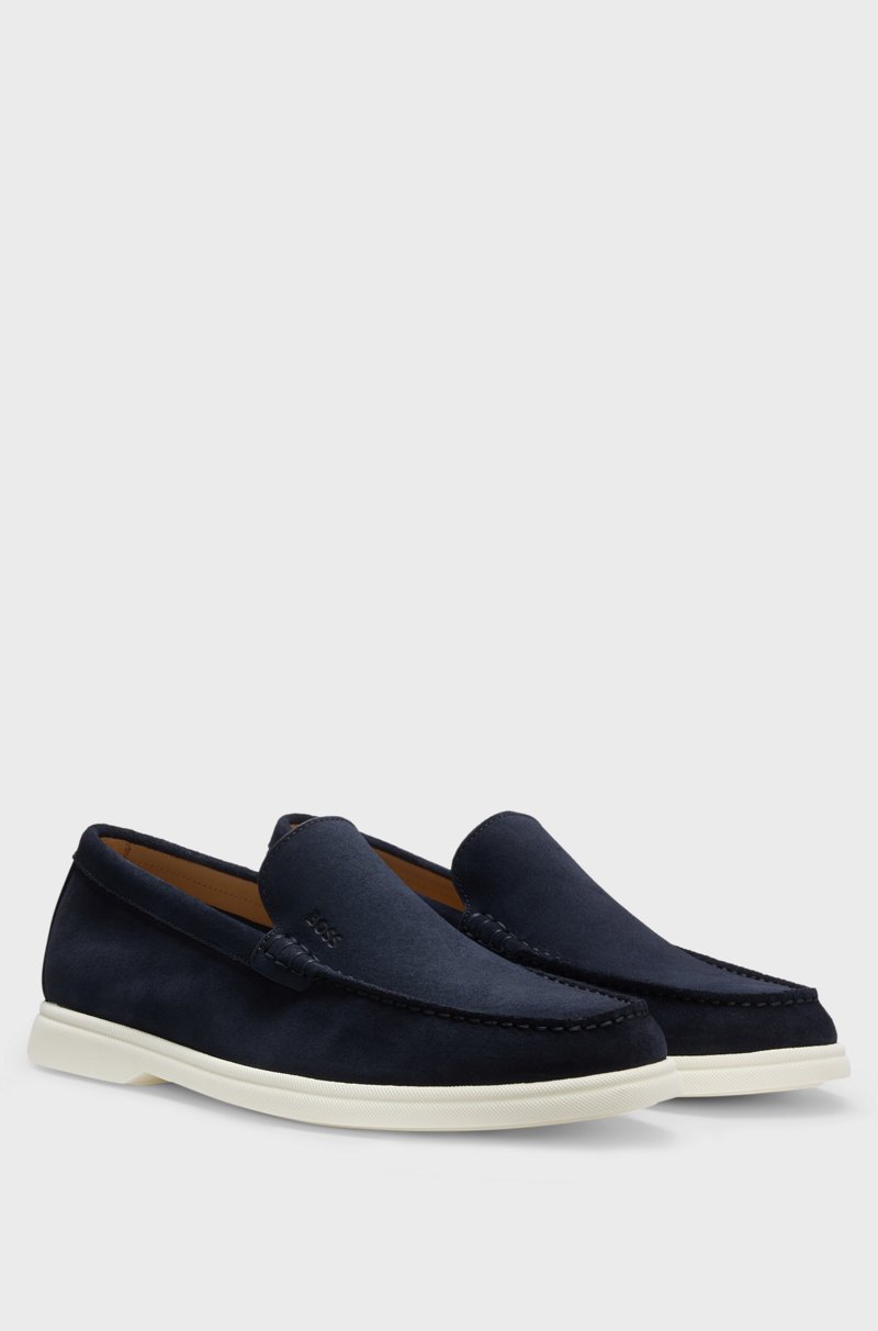 Hugo Boss Mocasines de ante con suela en contraste Outlet