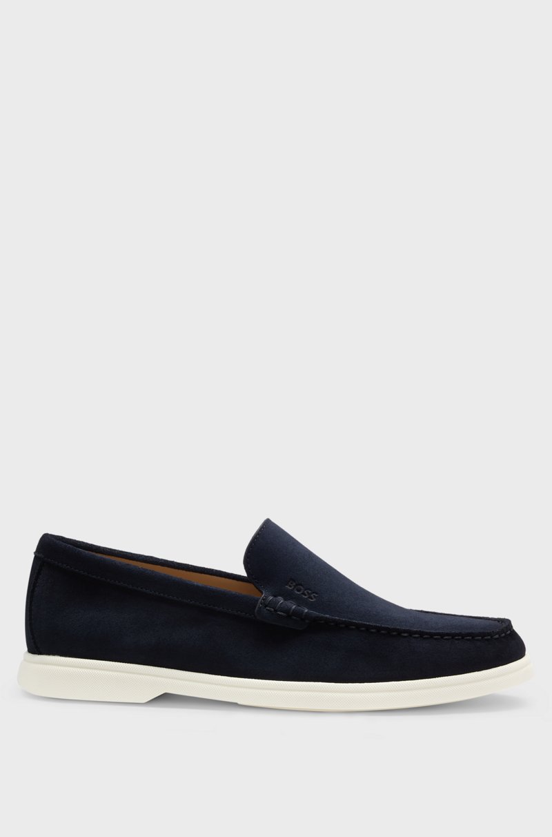 Hugo Boss Mocasines de ante con suela en contraste Outlet