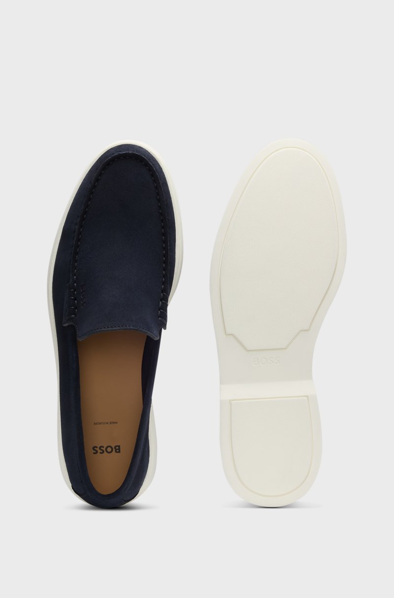 Hugo Boss Mocasines de ante con suela en contraste Outlet