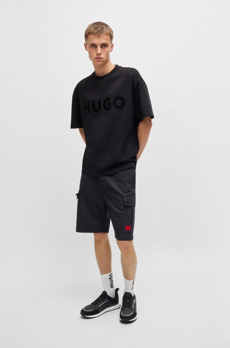Hugo Boss Deportivas de diferentes materiales con cordones y monogramas en el empeine En oferta