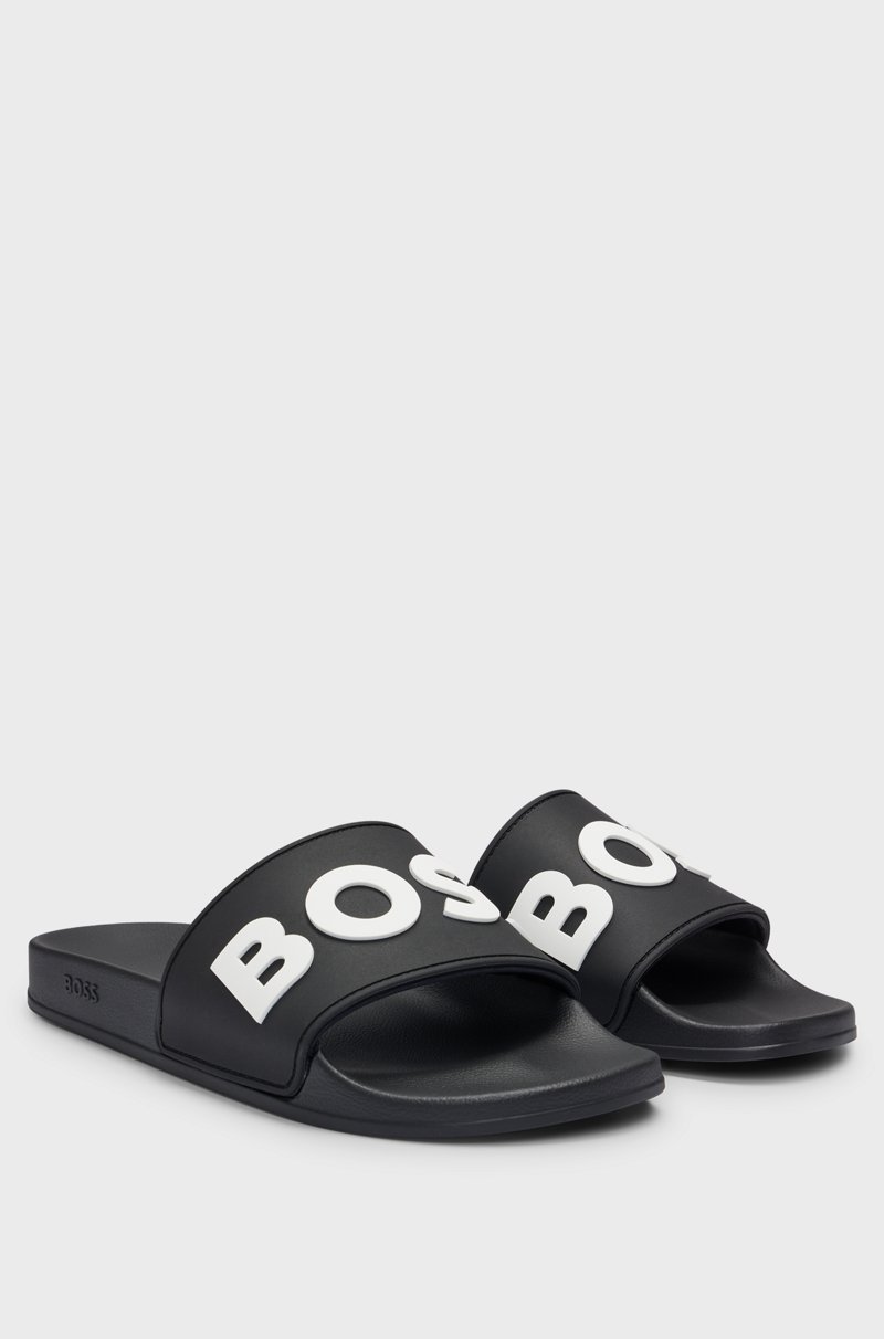 Hugo Boss Chanclas con logo en relieve fabricadas en Italia Rebajas baratas