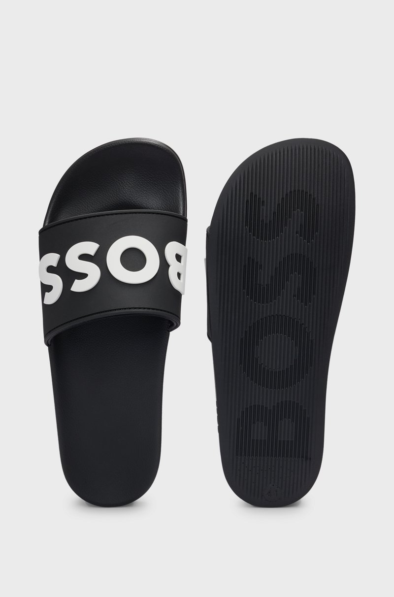 Hugo Boss Chanclas con logo en relieve fabricadas en Italia Rebajas baratas