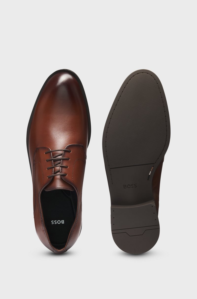 Hugo Boss Zapatos Derby de piel con costuras dobles Rebajas de fábrica
