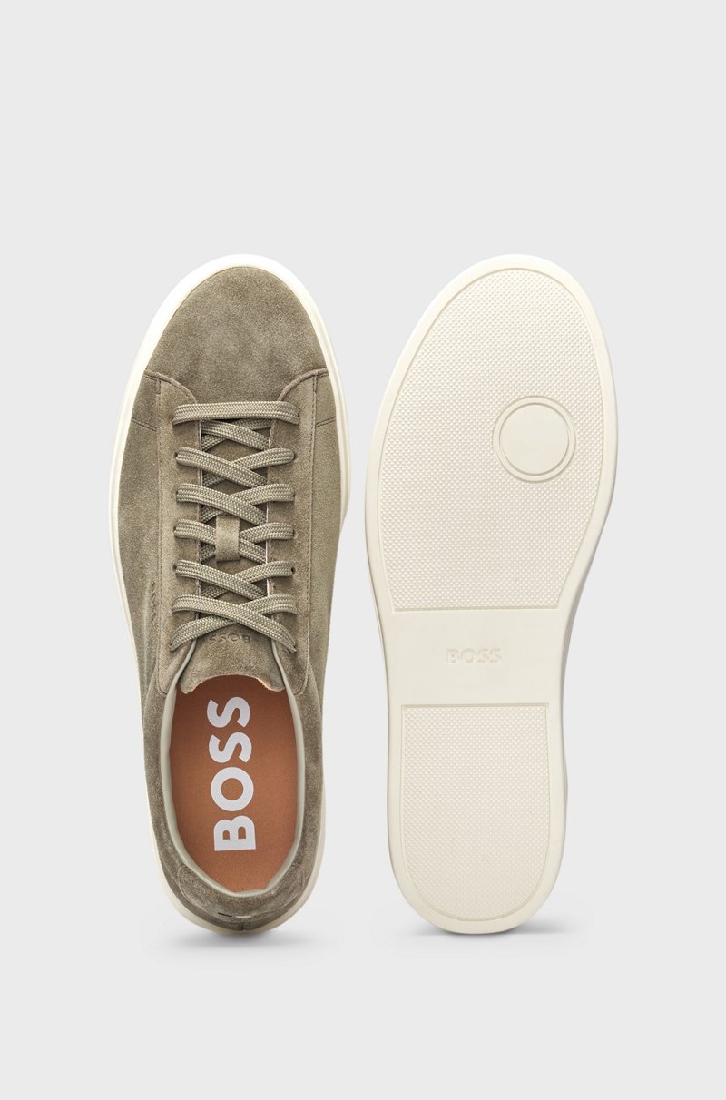 Hugo Boss Deportivas de ante con suela de goma Descuento