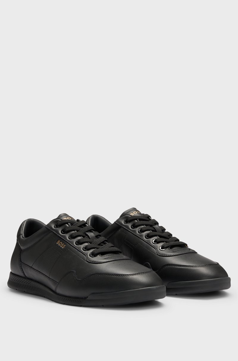 Hugo Boss Deportivas de piel de napa con detalles calados Mejor oferta