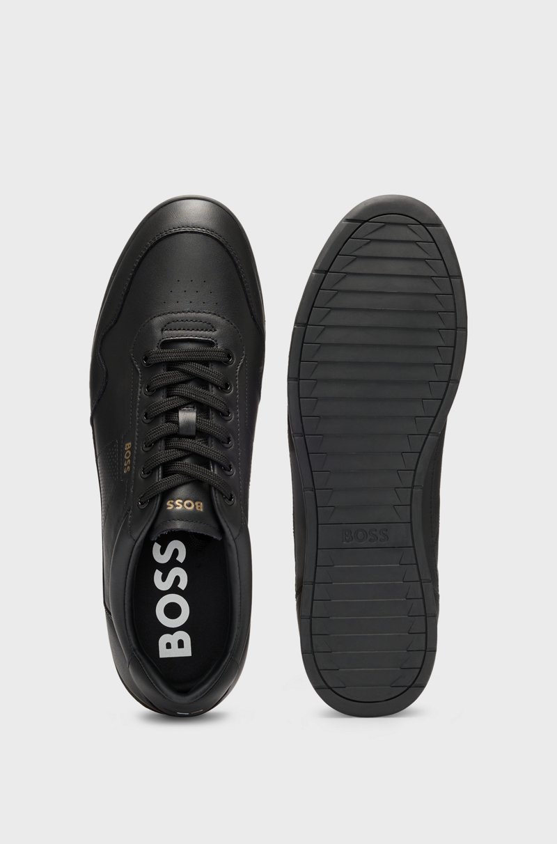 Hugo Boss Deportivas de piel de napa con detalles calados Mejor oferta