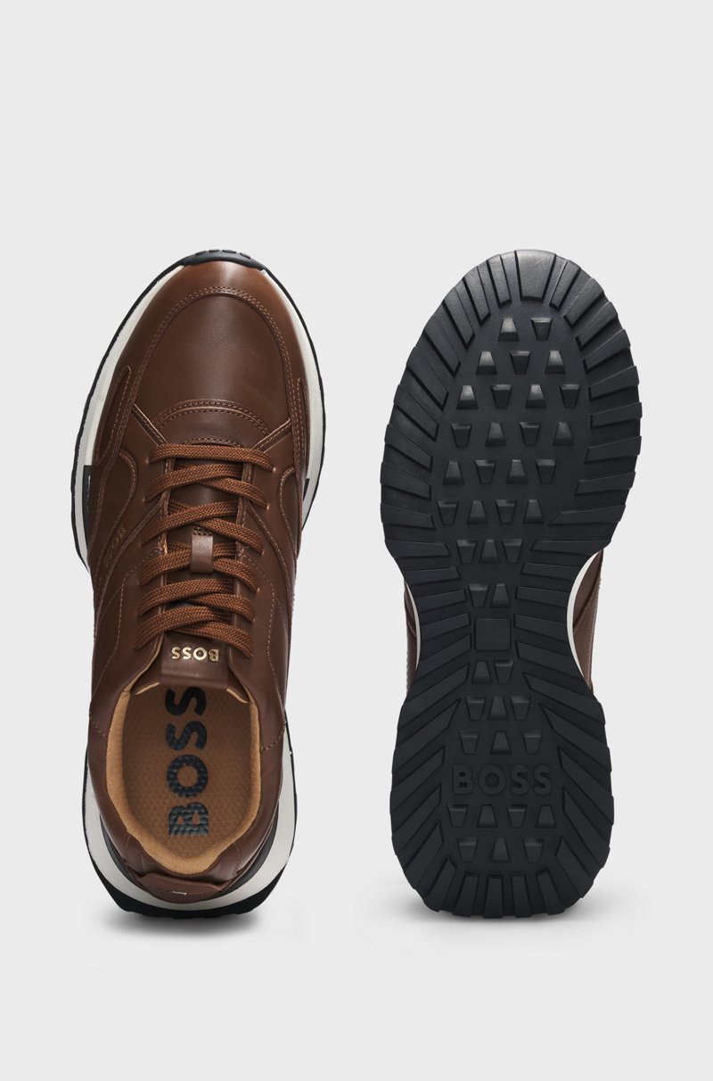 Hugo Boss Deportivas inspiradas en las zapatillas de correr con empeines de piel bruñida Últimos 3 días