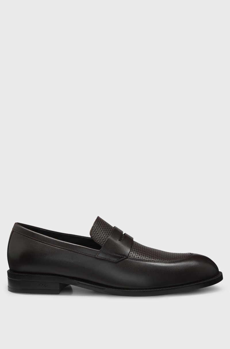 Hugo Boss Mocasines americanos en piel lisa y estampada Promoción trimestral