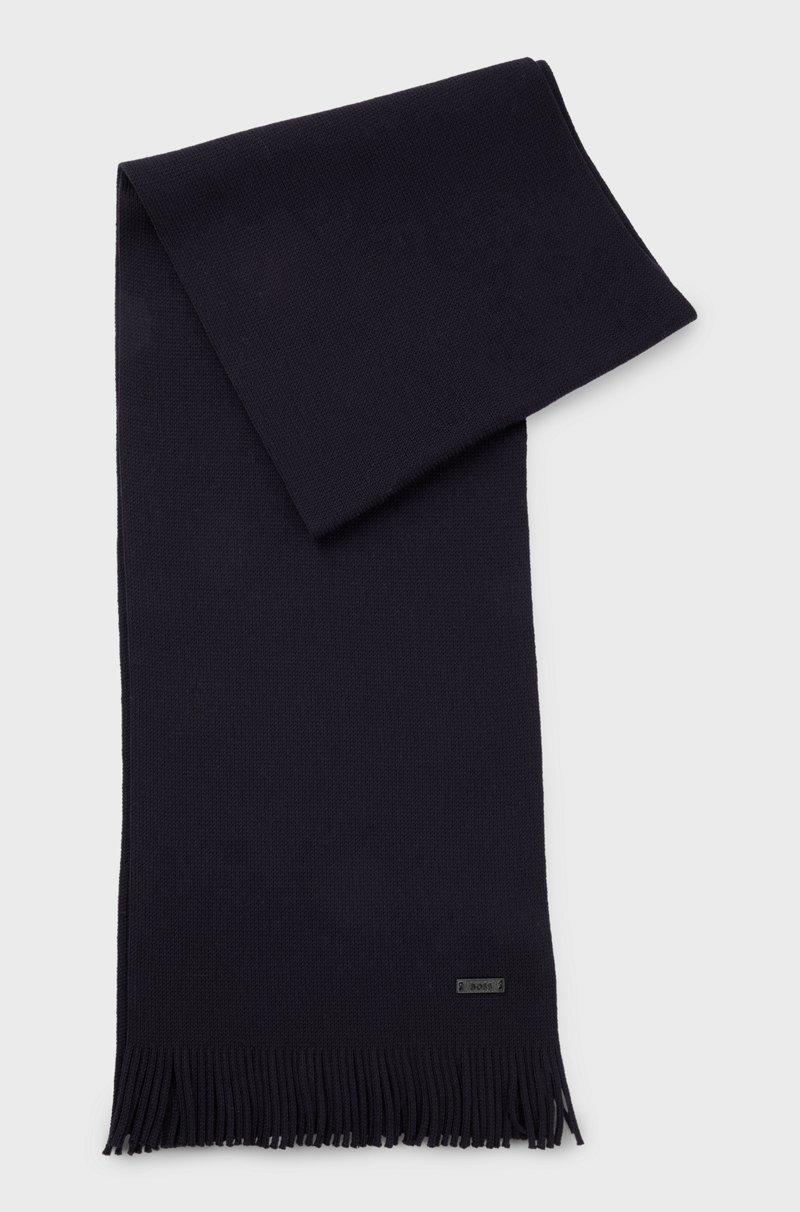 Hugo Boss Bufanda de punto raschel en lana merina