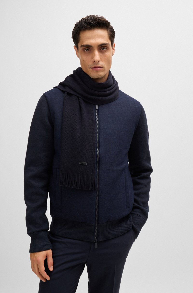 Hugo Boss Bufanda de punto raschel en lana merina Superdescuento