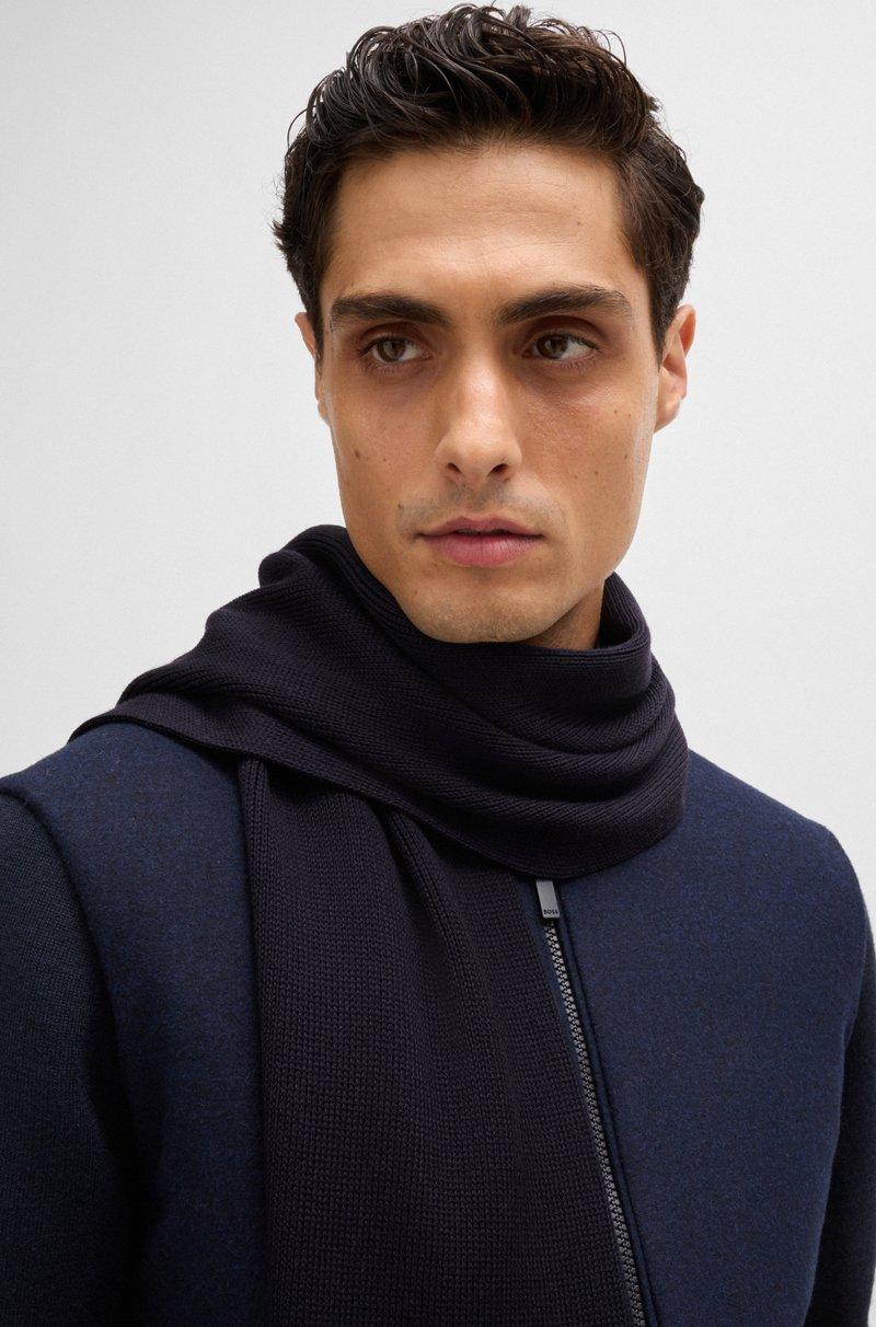 Hugo Boss Bufanda de punto raschel en lana merina Superdescuento