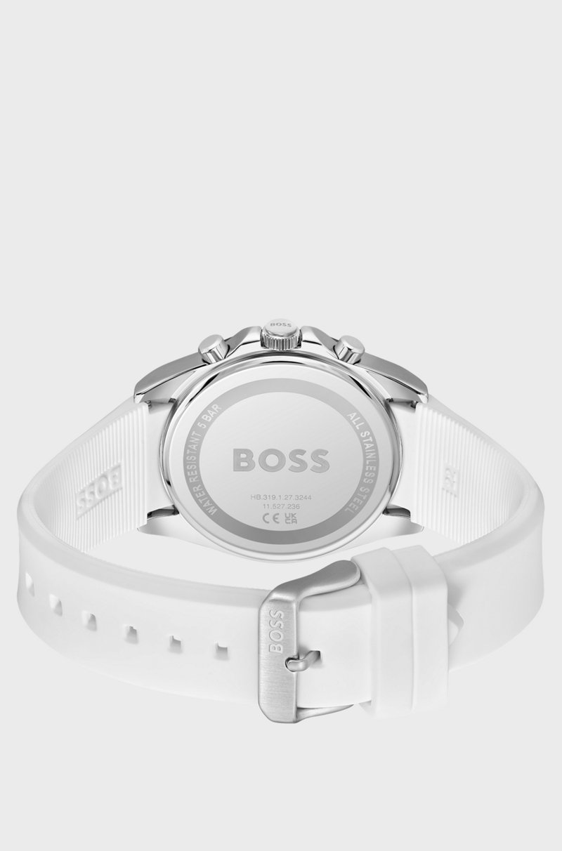 Hugo Boss Cronógrafo con esfera ranurada y correa de silicona con logo Limitado a 3 días