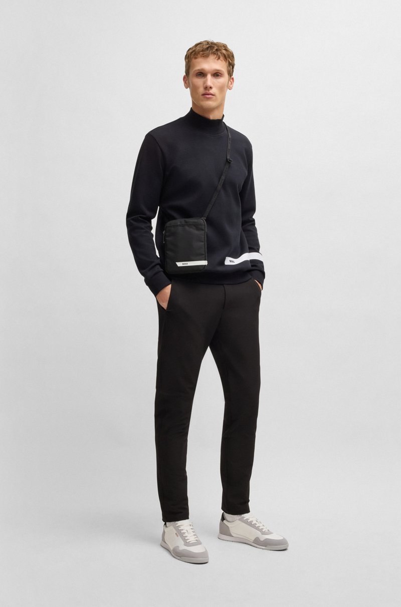 Hugo Boss Bolsito para colgar al cuello de tejido estampado con raya y logo Precios de Black Friday