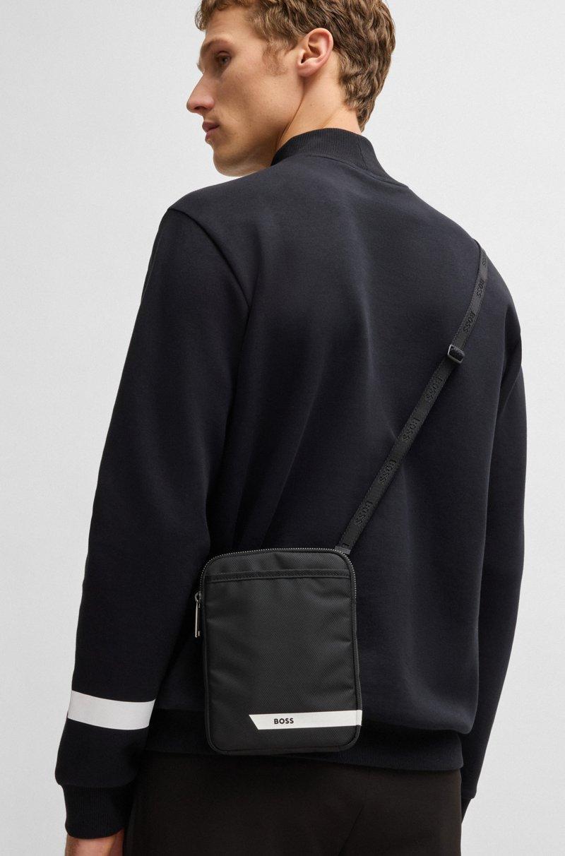 Hugo Boss Bolsito para colgar al cuello de tejido estampado con raya y logo Precios de Black Friday