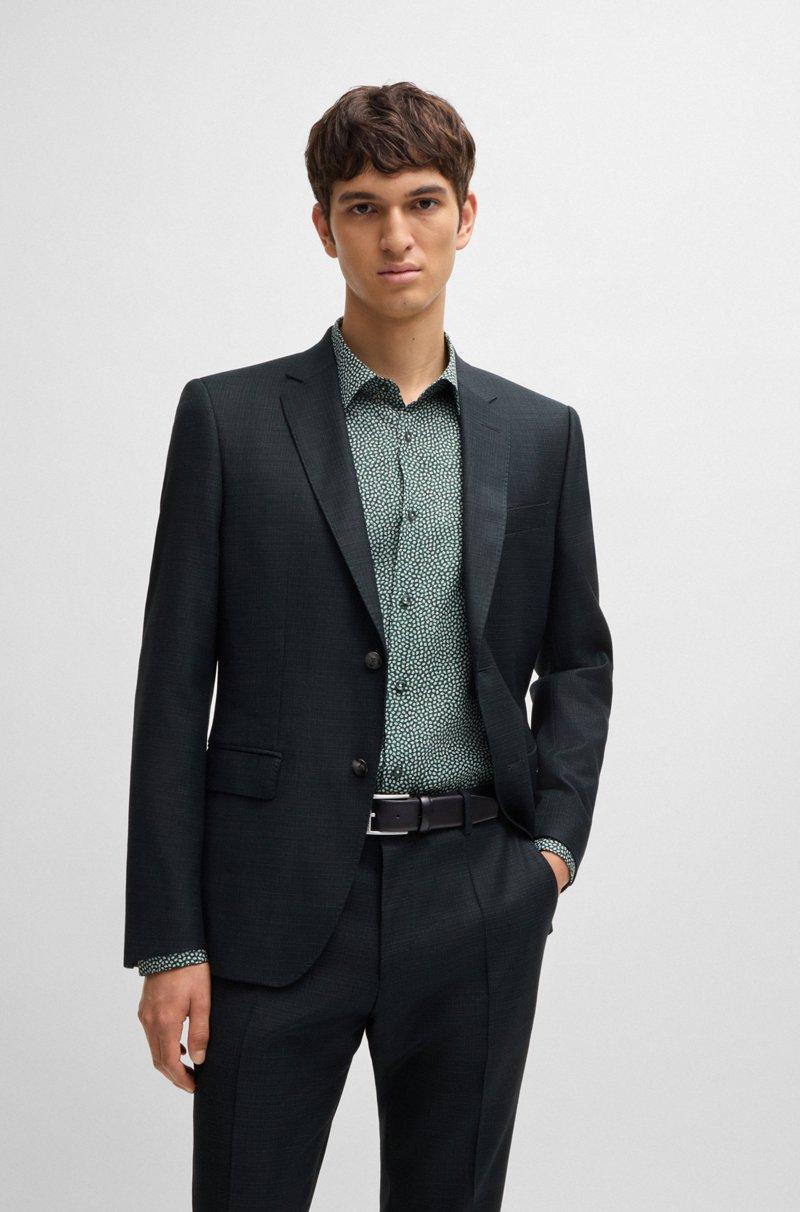 Hugo Boss Cinturón de piel italiana con hebilla plateada Libre de impuestos