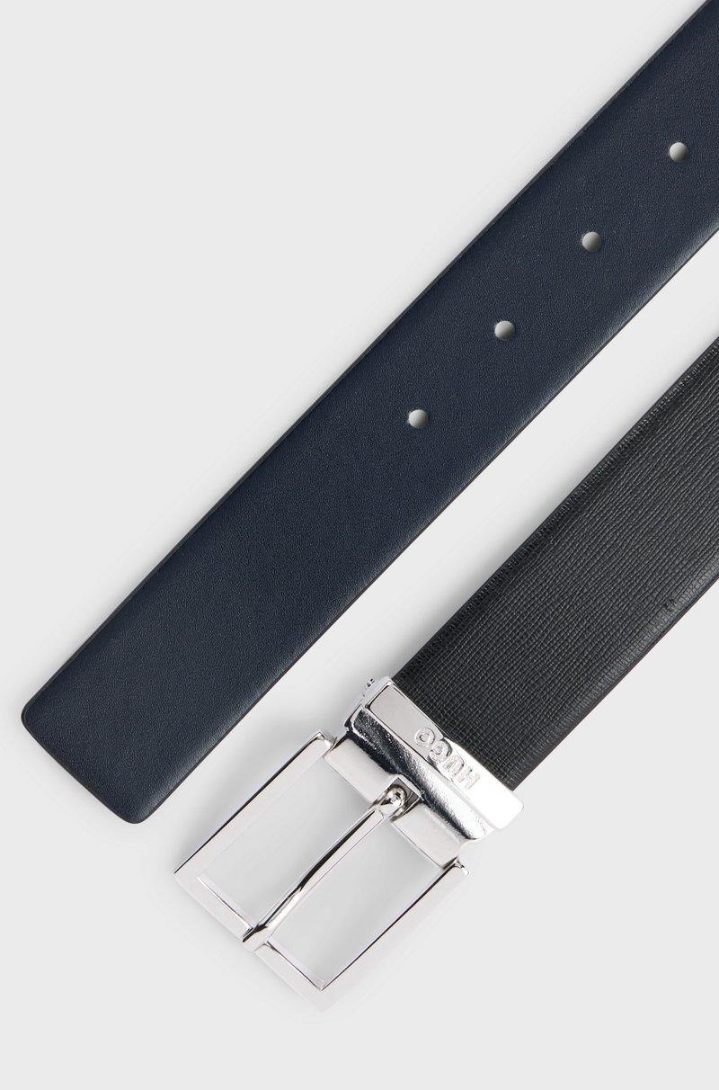 Hugo Boss Cinturón reversible de piel italiana con hebilla con logo Descuento por venta flash