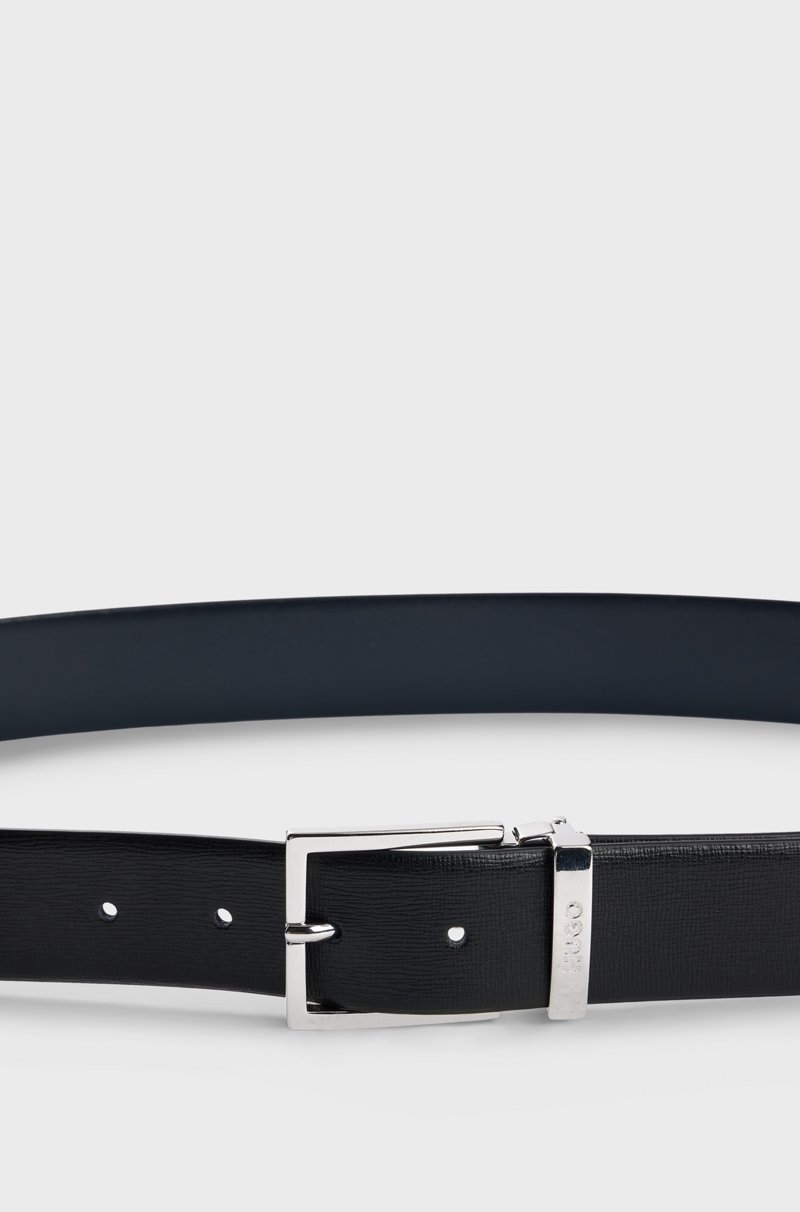 Hugo Boss Cinturón reversible de piel italiana con hebilla con logo Descuento por venta flash