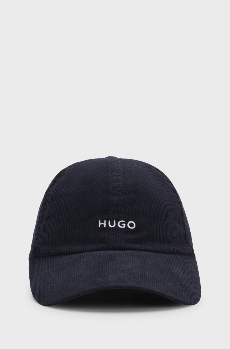 Hugo Boss Gorra de pana de algodón con logo bordado Rebajas de fin de temporada